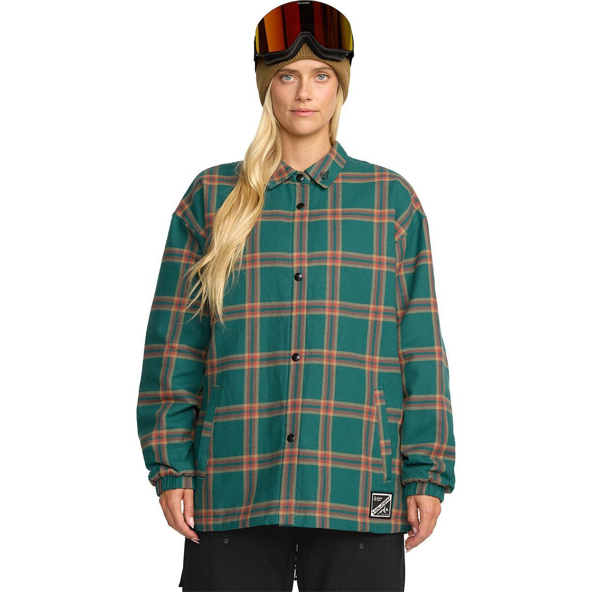Image of Volcom Insulated Riding Flannel Jacket - Women's Atlantic Deep, L