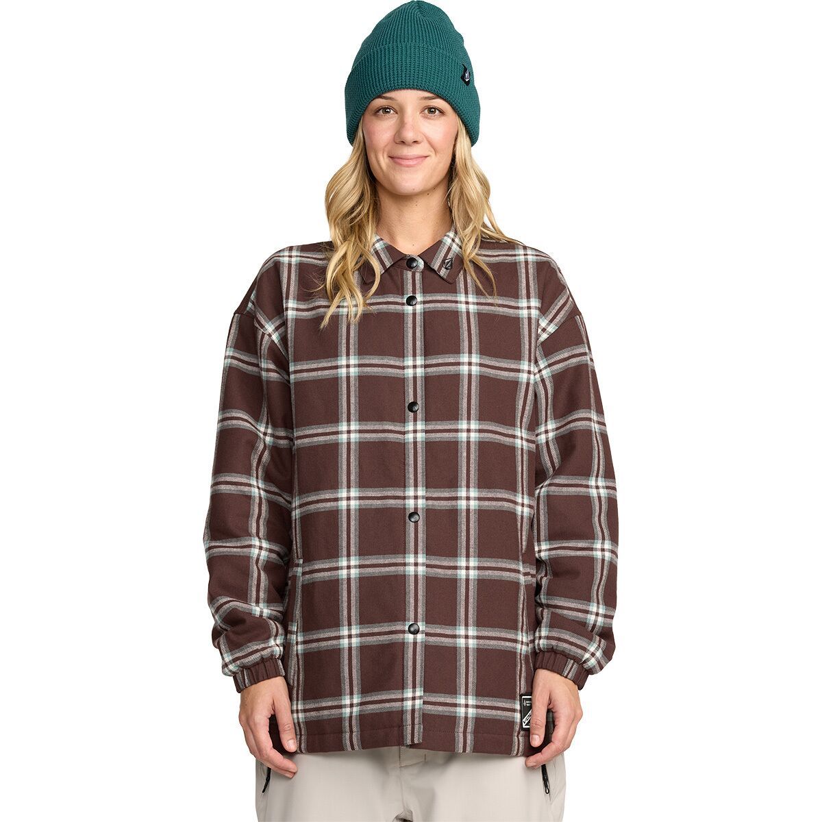 Image of Volcom Insulated Riding Flannel Jacket - Women's Oxblood, L