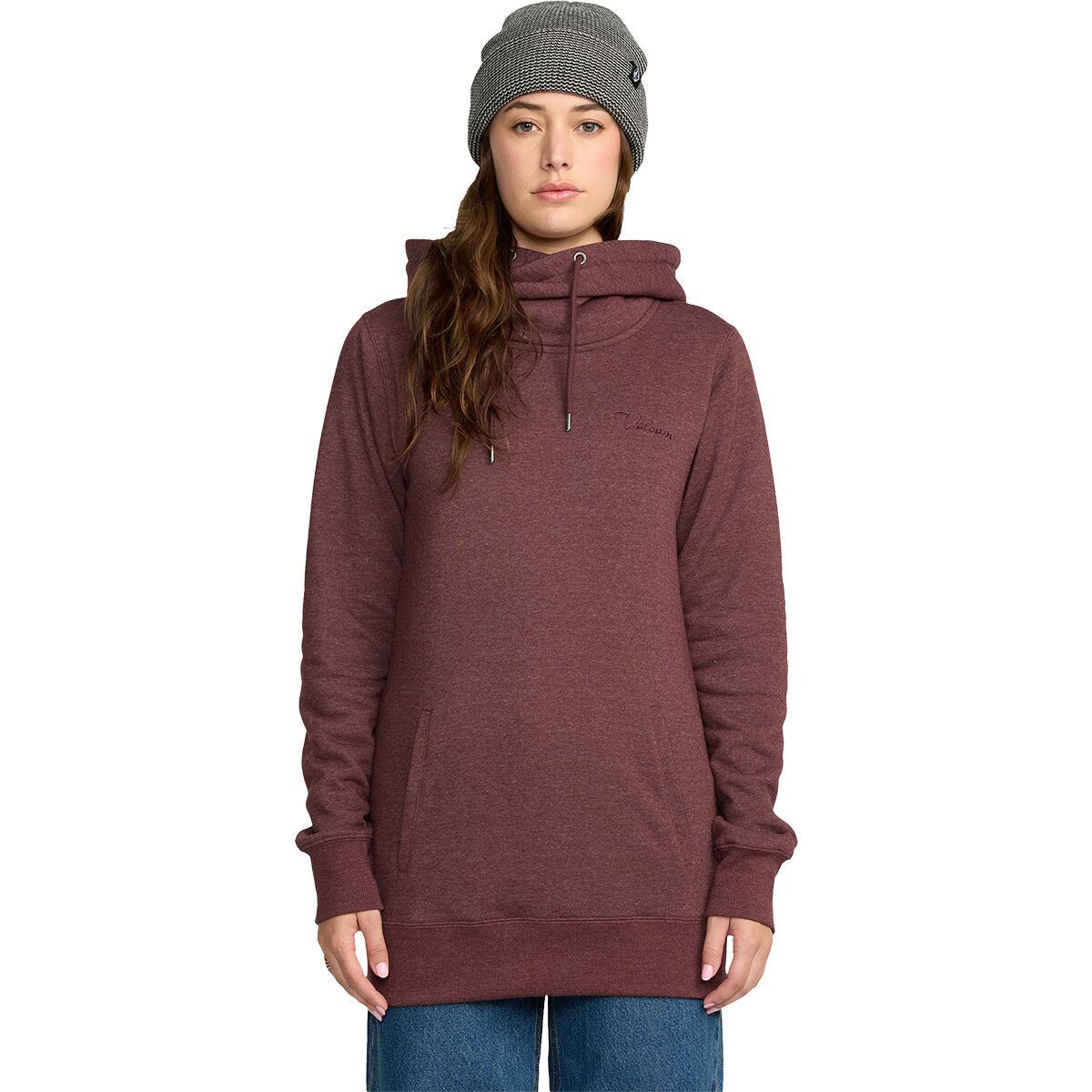 Image of Volcom Tower Pullover Fleece - Women's Oxblood, L