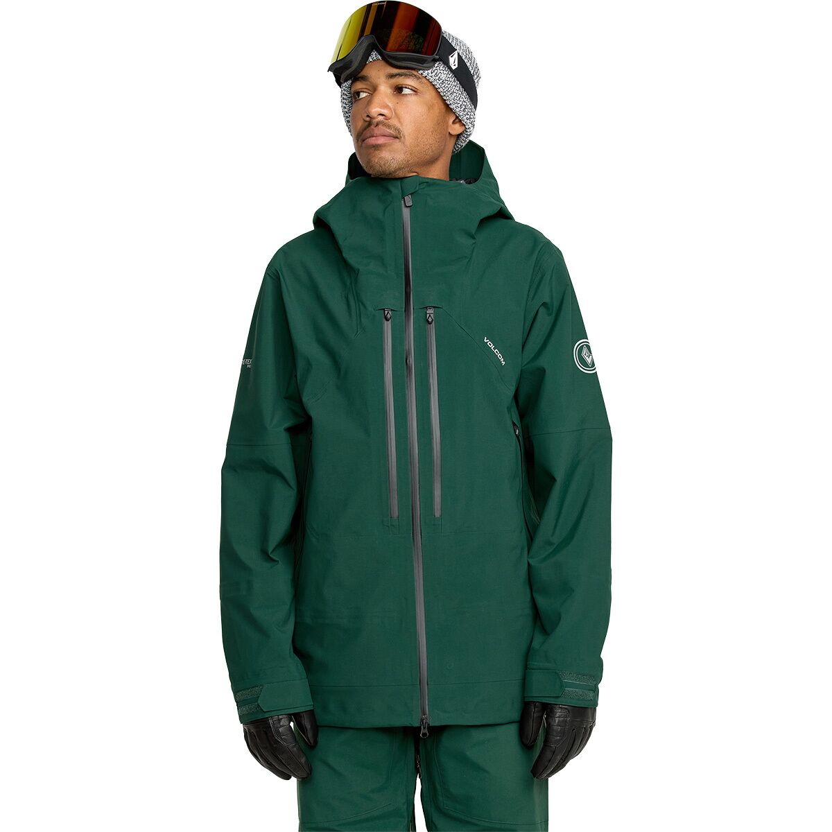 Image of Volcom Anyox Guide Gore Pro Shell Jacket - Men's Black Green, XXL