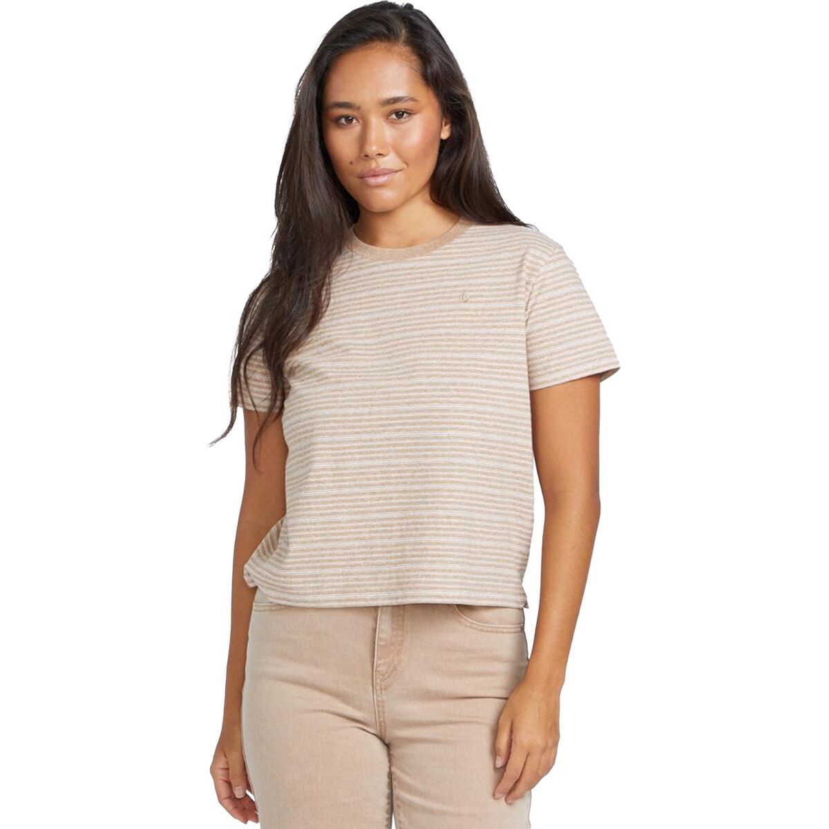 Volcom Halite Stripe Short-Sleeve T-Shirt - Women's Mocha, XS