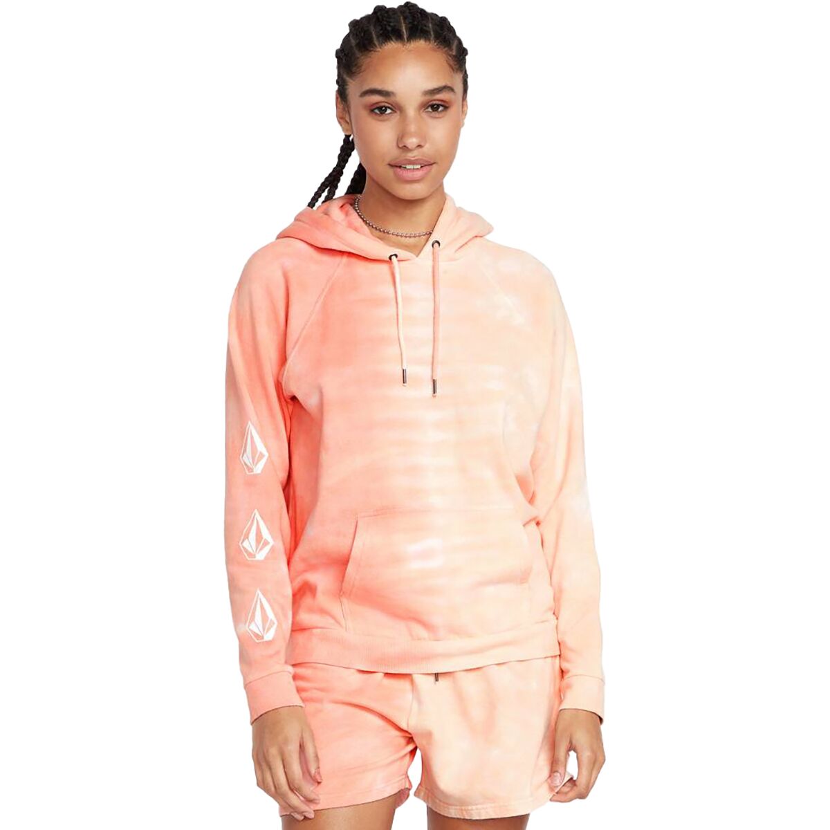 Image of Volcom Iconic Stone Hoodie - Women's Dark Coral, M