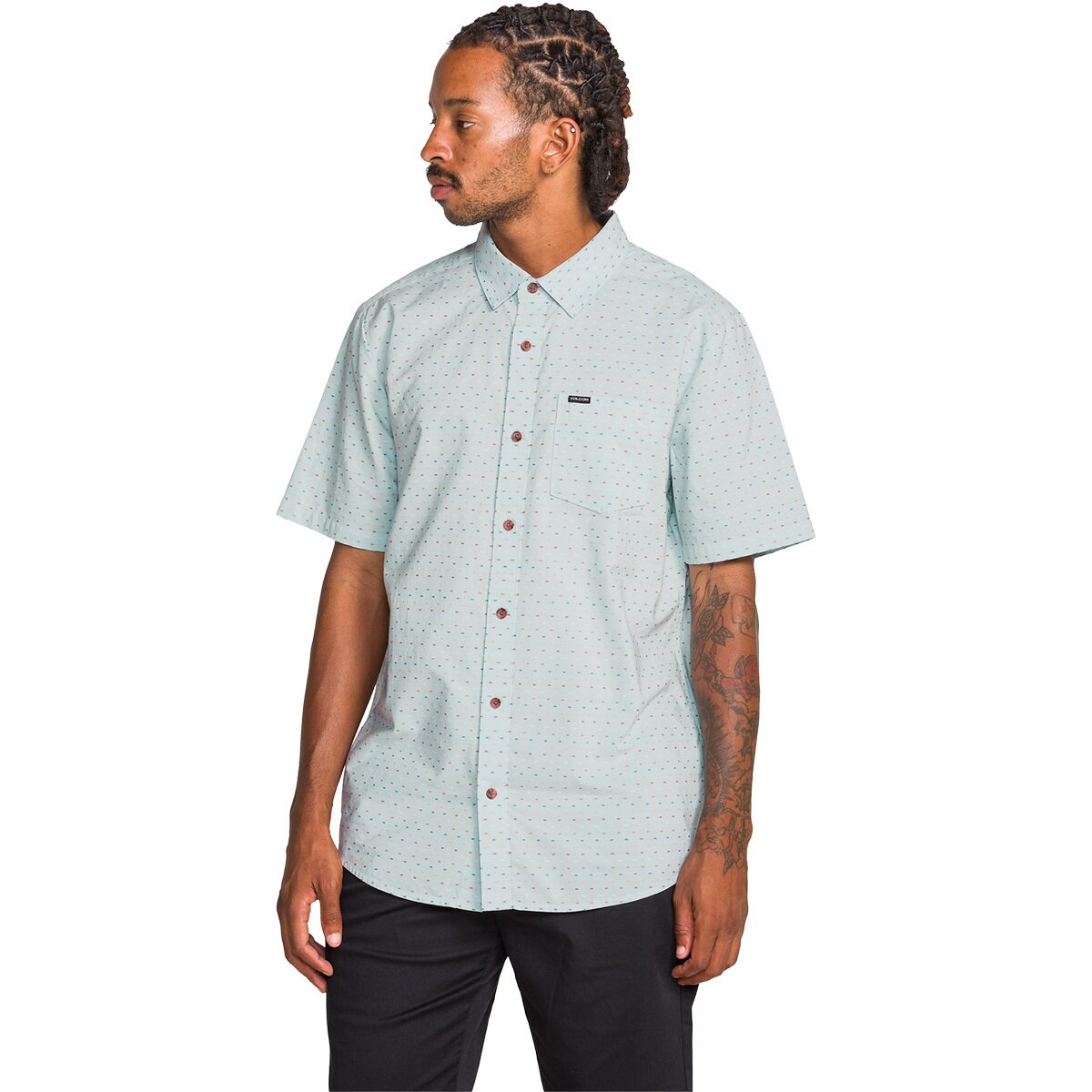 Image of Volcom Bankstone II Short-Sleeve Shirt - Men's Blue, S