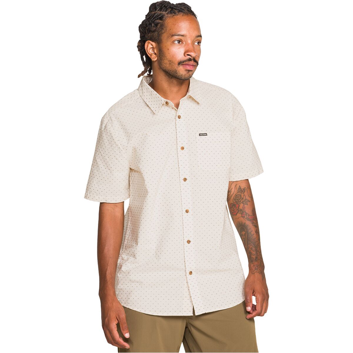 Image of Volcom Bankstone II Short-Sleeve Shirt - Men's Dirty White, M