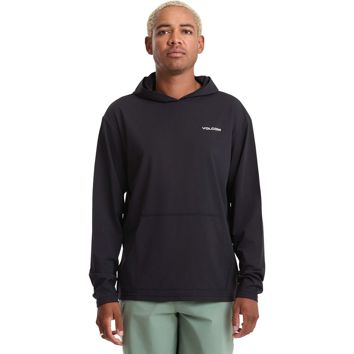 Image of Volcom Pullover Hooded Long-Sleeve Shirt - Men's Black, S