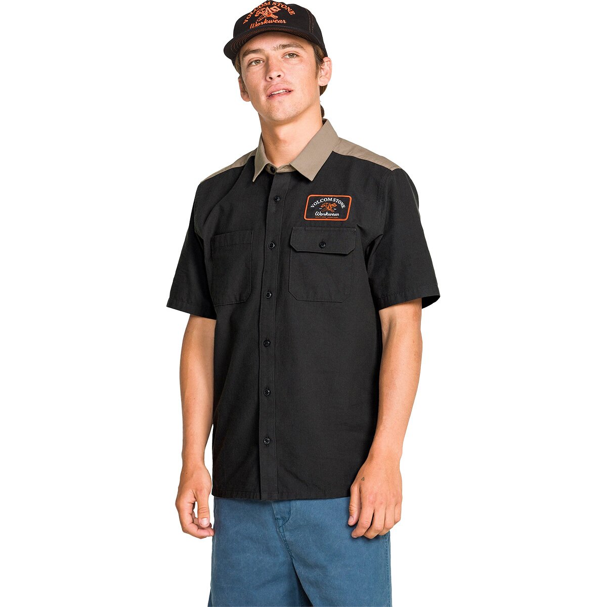 Image of Volcom Slab City Short-Sleeve Shirt - Men's Stealth, L