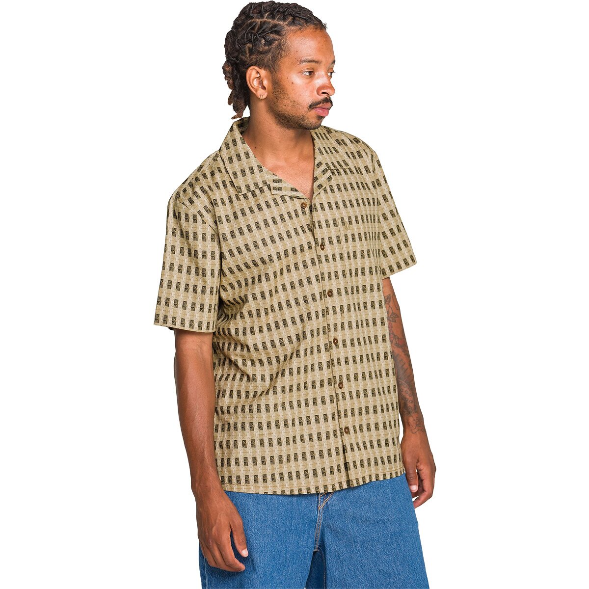 Image of Volcom Macros Short-Sleeve Shirt - Men's Khaki, M