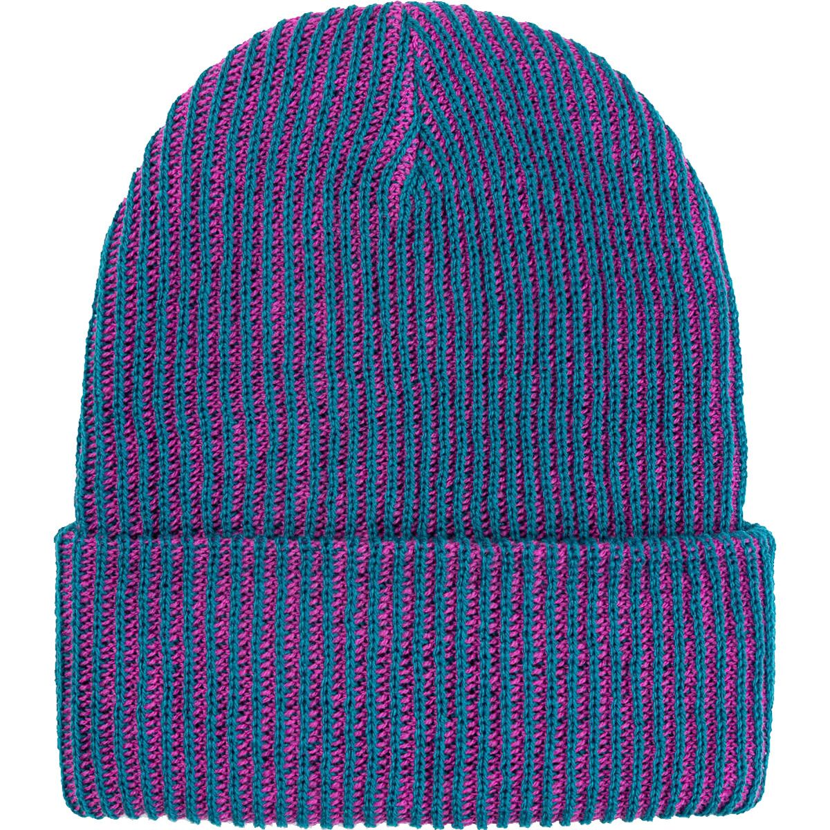 Image of Verloop Simple Rib Knit Beanie Teal Magenta, One Size