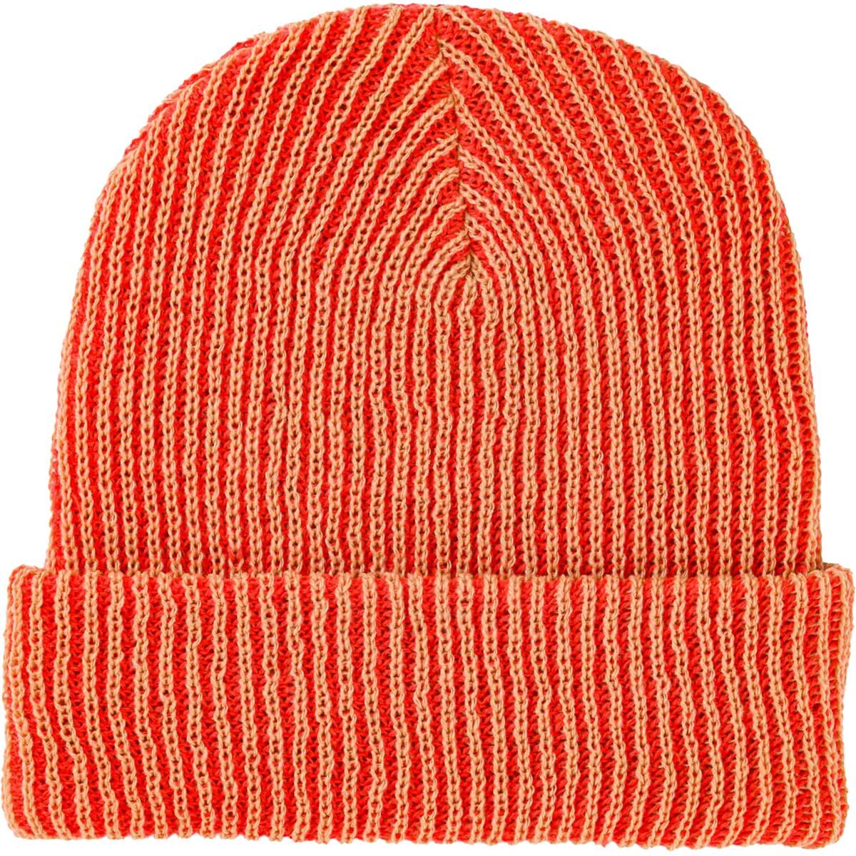Image of Verloop Simple Rib Knit Beanie Camel/Poppy, One Size