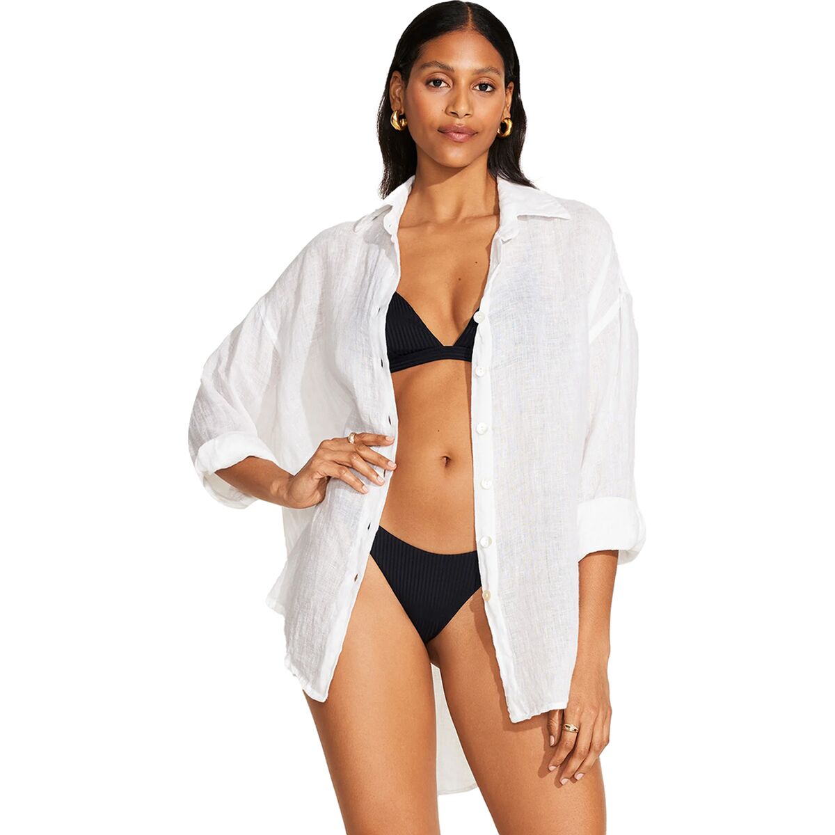 Image of Vitamin A Playa Boyfriend Shirt - Women's White, L