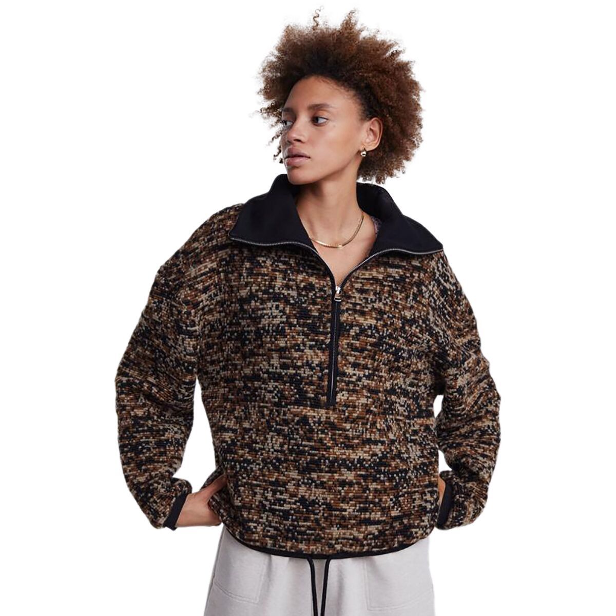 Varley Bailey Half-Zip Pullover - Women's Brown Speckle, XS