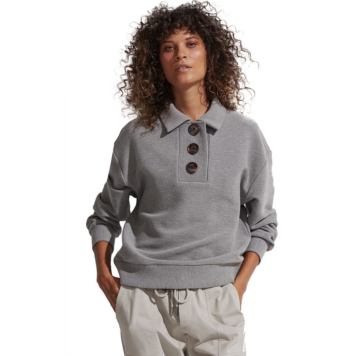(取寄) バーリー レディース スウェット Varley women Addelyn Sweat Silver Grey Varley Addelyn Sweatshirt | Shopbop