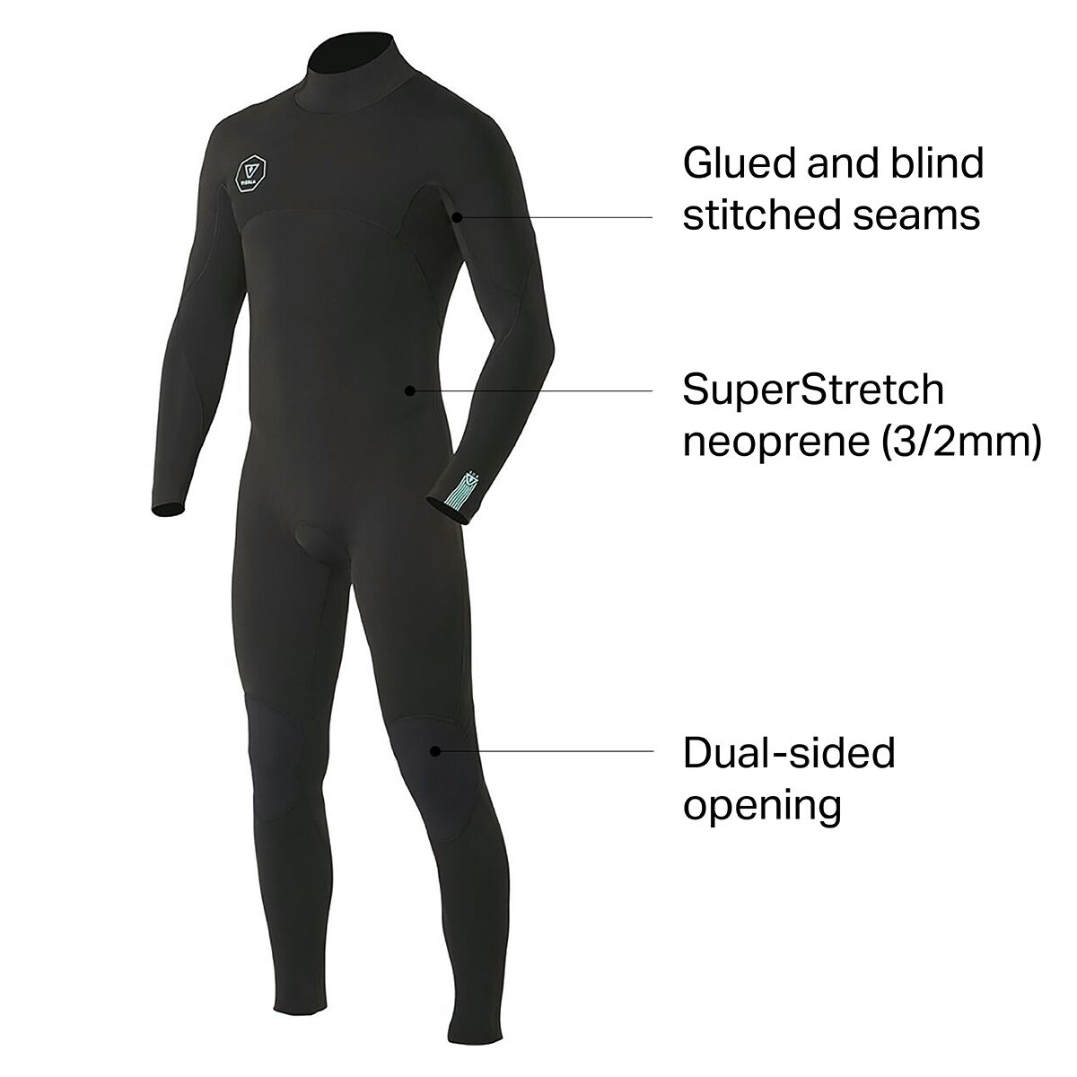 Vissla 7 Seas 3/2 Back Zip Wetsuit - Men's - Clothing