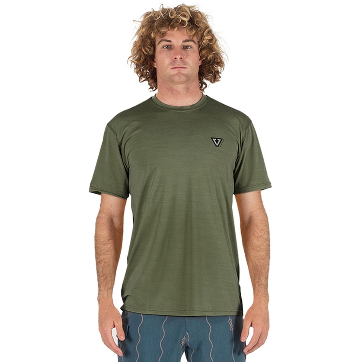 Image of Vissla Twisted Eco Short-Sleeve Shirt - Men's Army Heather, M