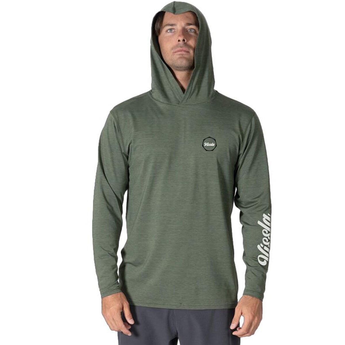 Image of Vissla Twisted Eco Hooded Long-Sleeve Shirt - Men's Army Heather, L