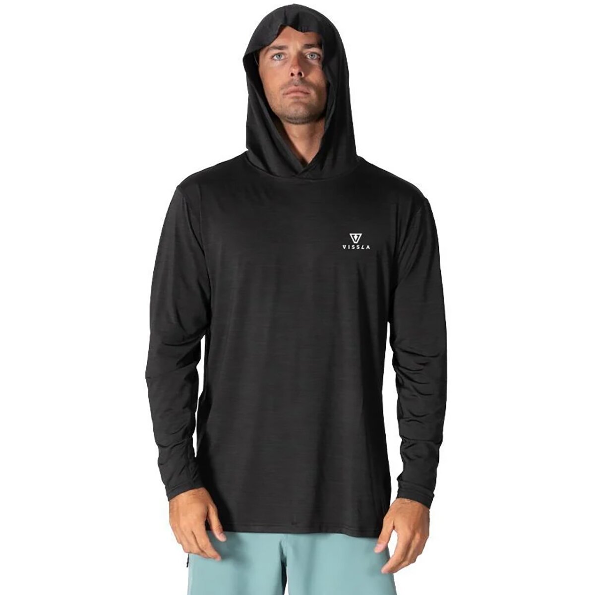 Image of Vissla Twisted Eco Hooded Long-Sleeve Shirt - Men's Grey Heather 2, S