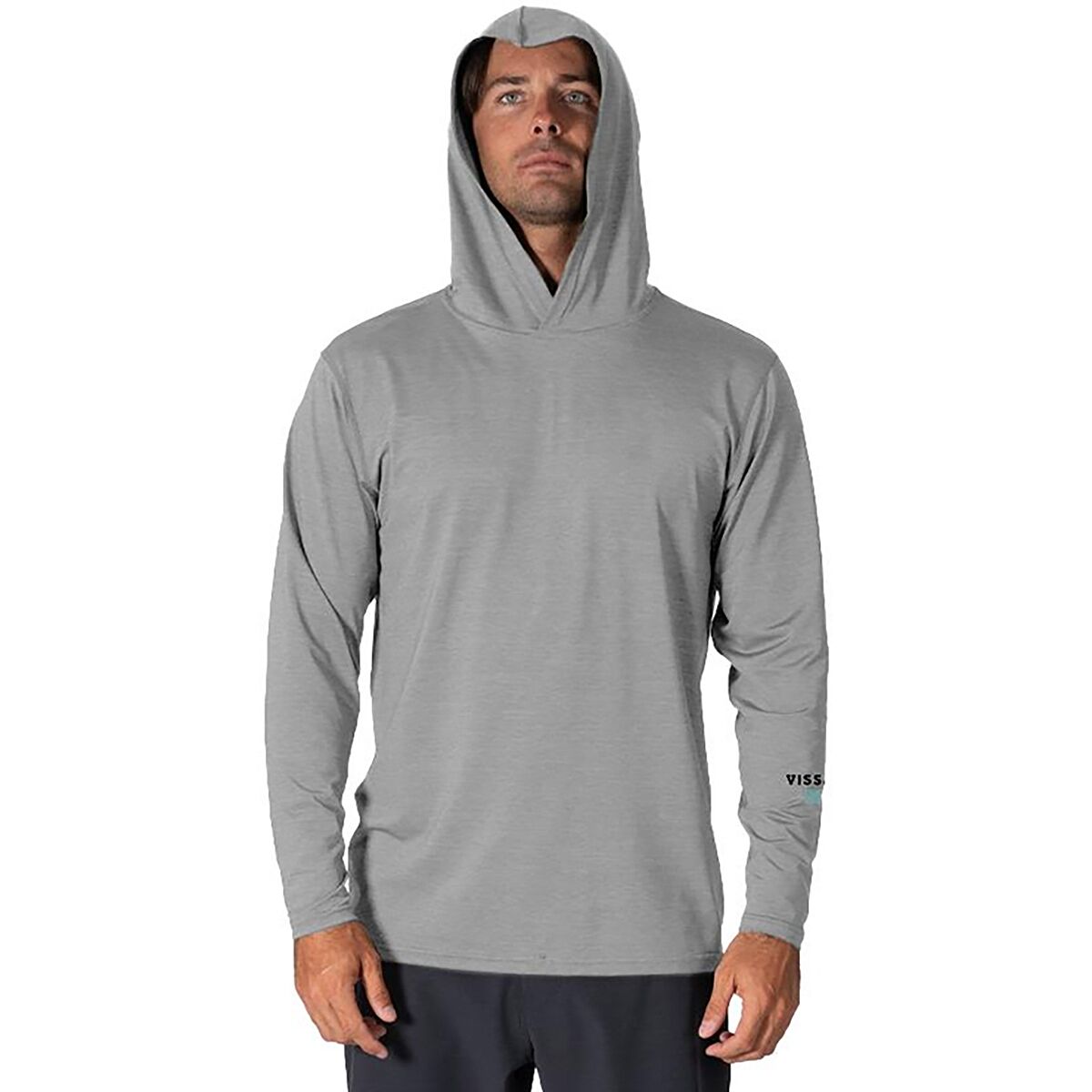 Image of Vissla Twisted Eco Hooded Long-Sleeve Shirt - Men's Grey Heather 2, M