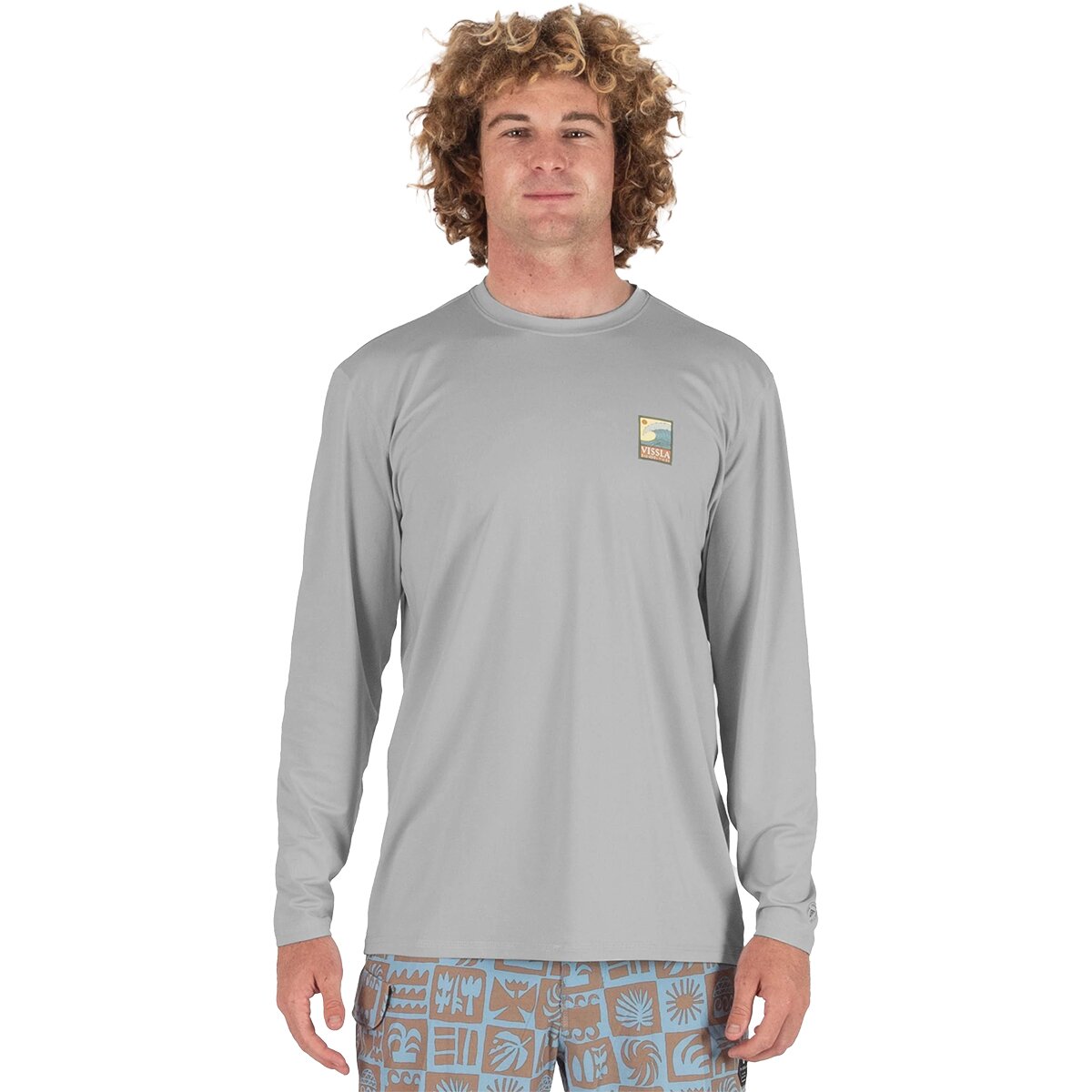 Image of Vissla Pro Comp Long-Sleeve Sun Shirt - Men's Storm Grey, XL