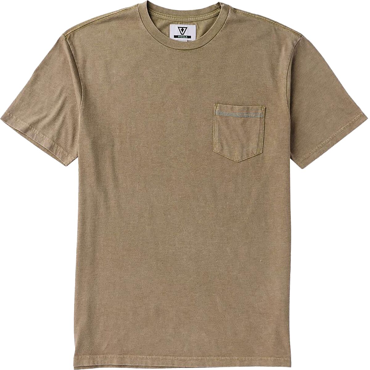 Image of Vissla Solid Sets Cosmic Wash PKT T-Shirt - Men's Chocolate, XXL