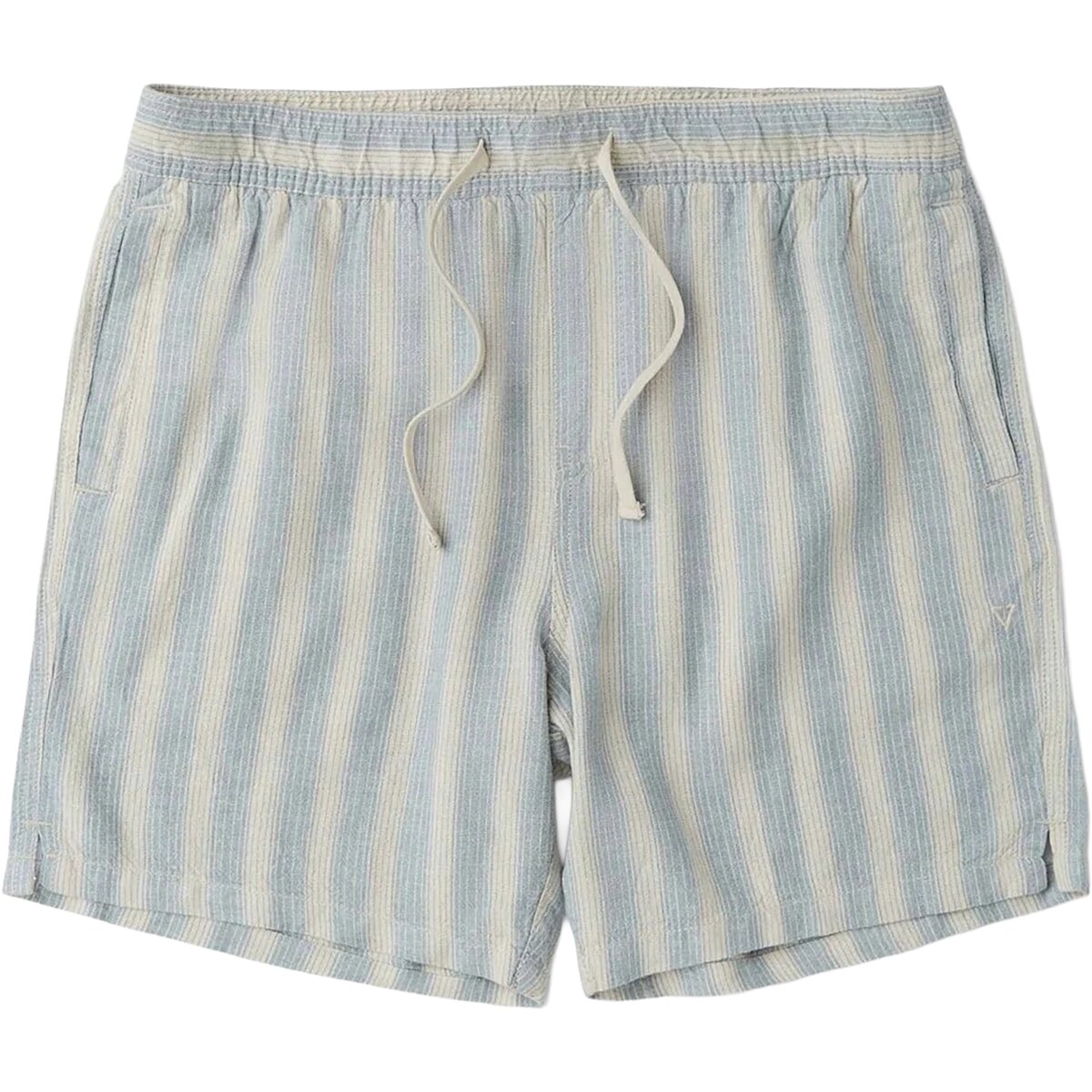 Image of Vissla Grad Stripe 17in Elastic Linen Walkshort - Men's Faded Denim, L