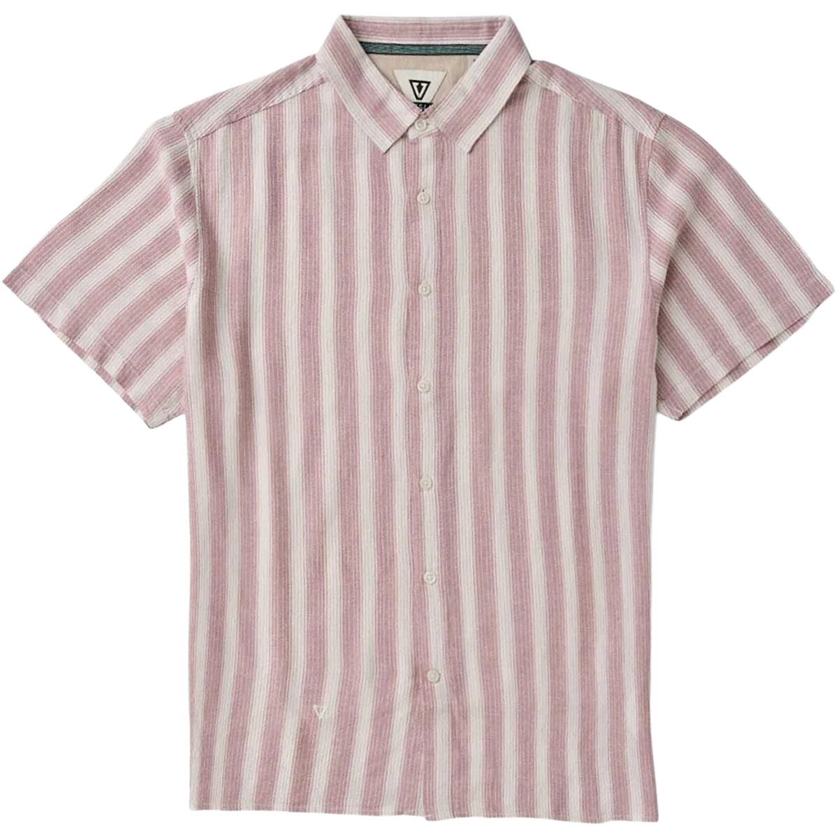 Image of Vissla Grad Stripe Short-Sleeve Shirt - Men's Rose, L