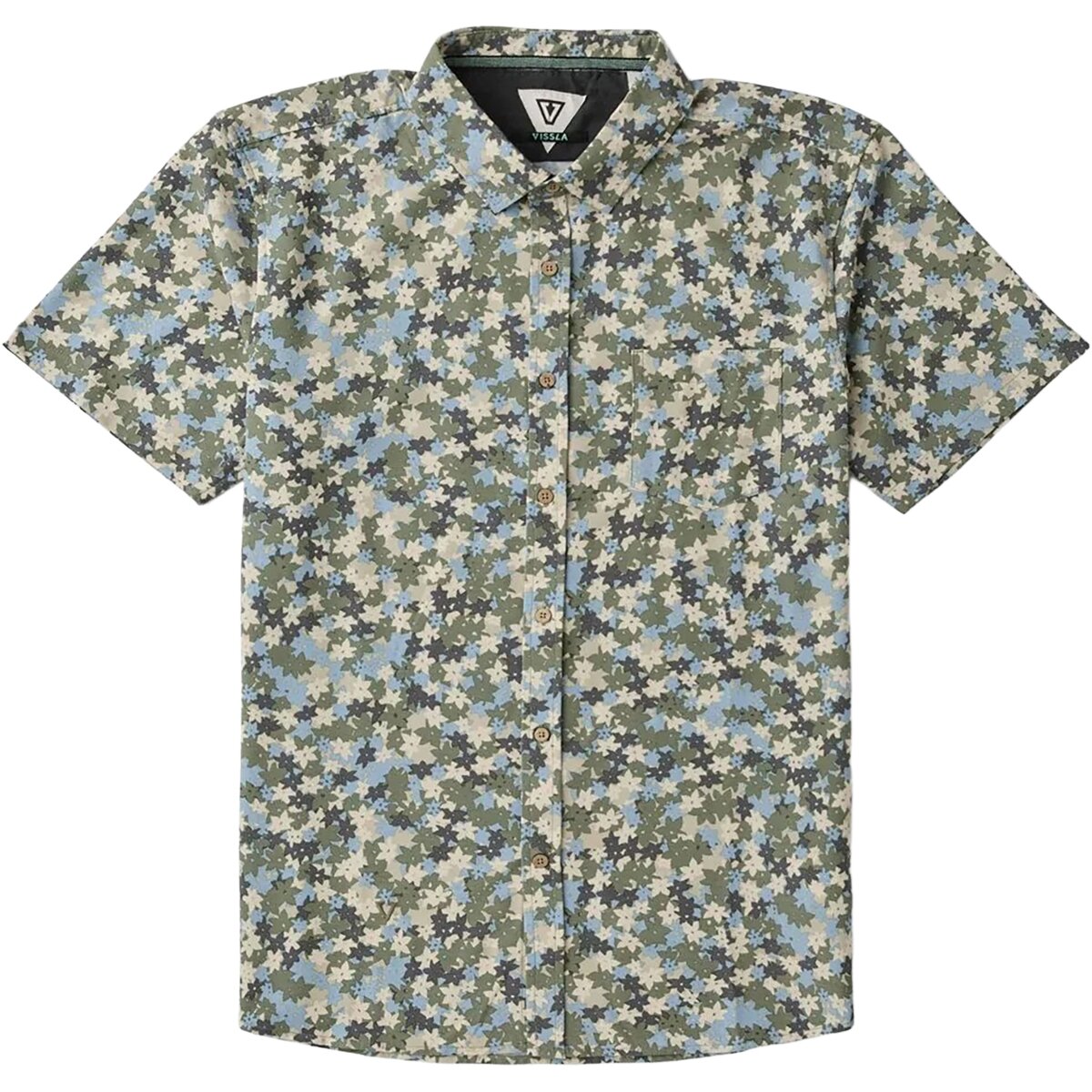 Image of Vissla Jungalo Hybrid Eco Short-Sleeve Shirt - Men's Army, XXL
