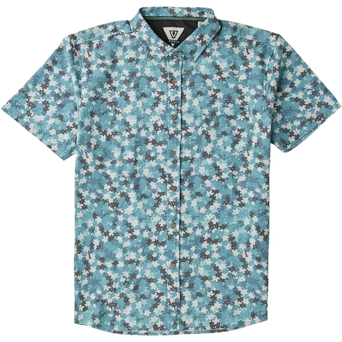 Image of Vissla Jungalo Hybrid Eco Short-Sleeve Shirt - Men's Maui Blue, XL