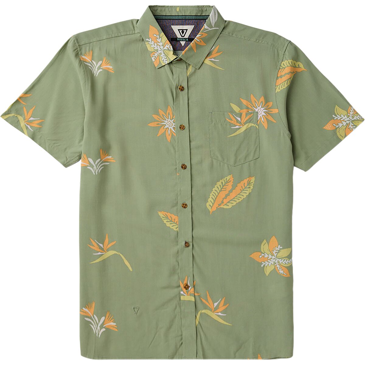 Image of Vissla Tonga Shores Short-Sleeve Shirt - Men's Sage, L