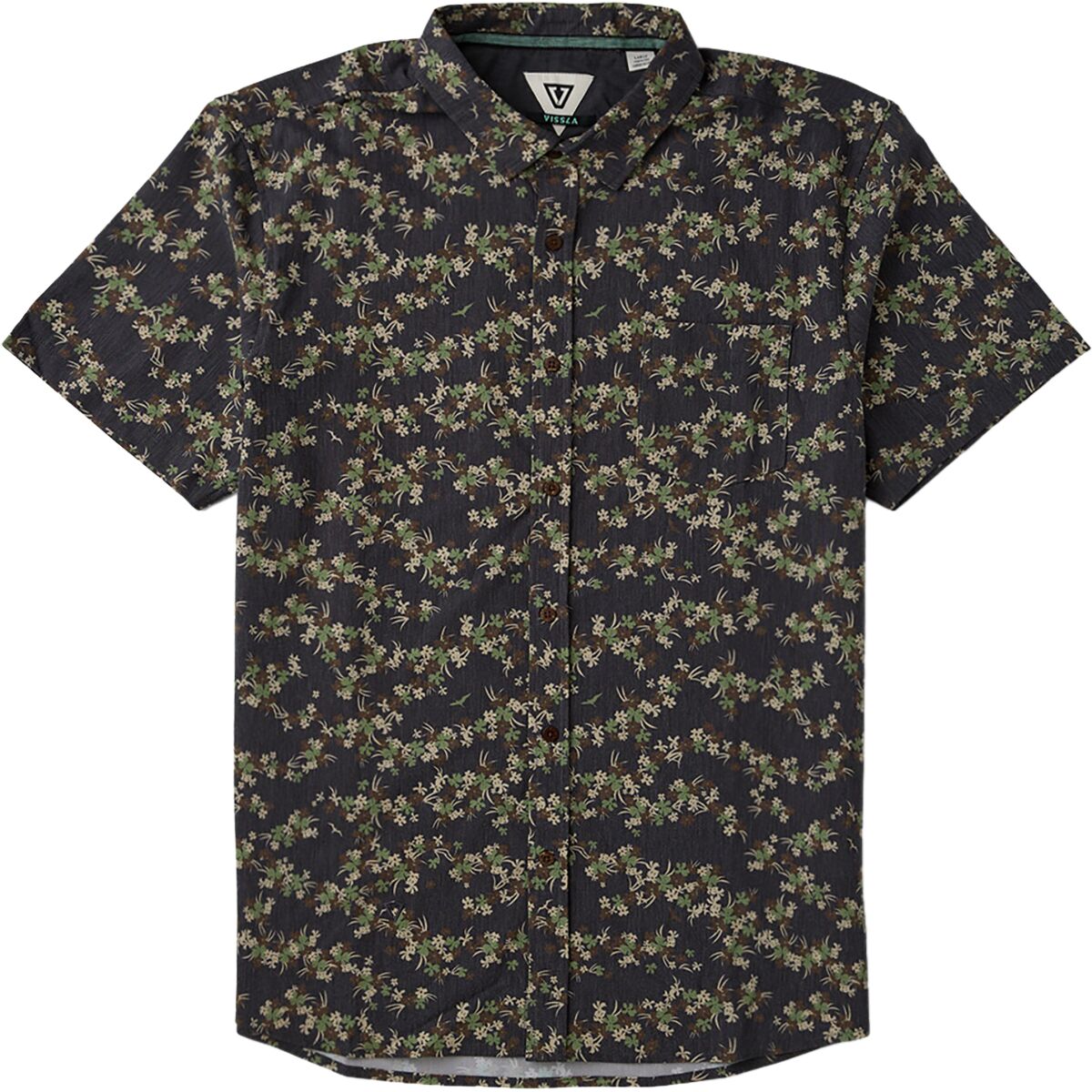 Image of Vissla Tropicanica Hybrid Eco Short-Sleeve Shirt - Men's Black, XL