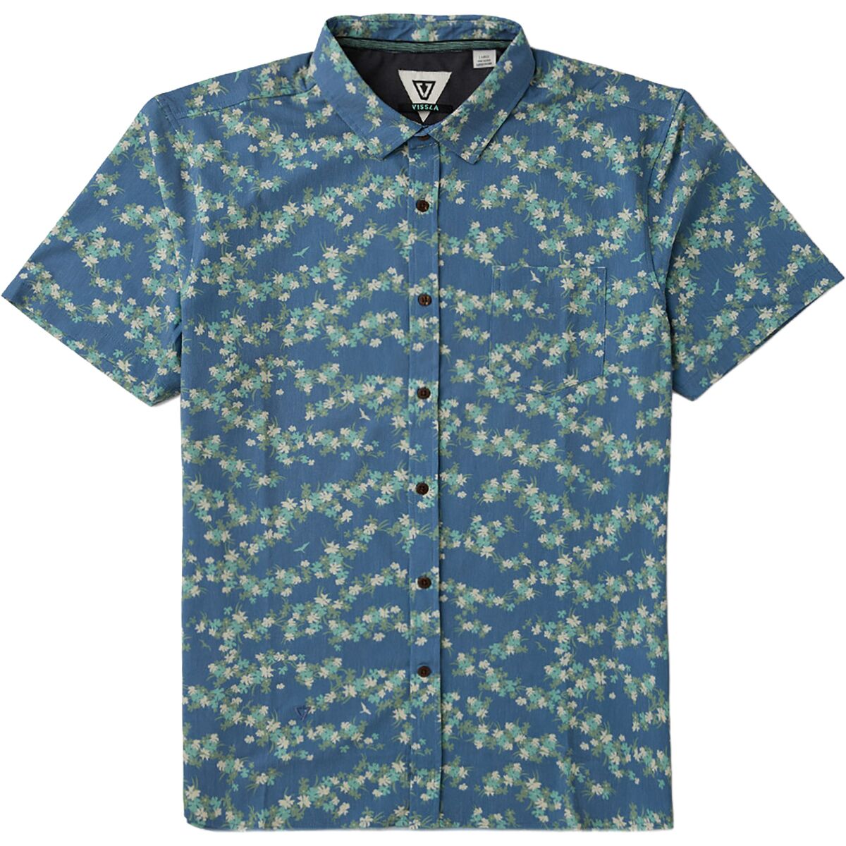 Image of Vissla Tropicanica Hybrid Eco Short-Sleeve Shirt - Men's Blue Haze, S
