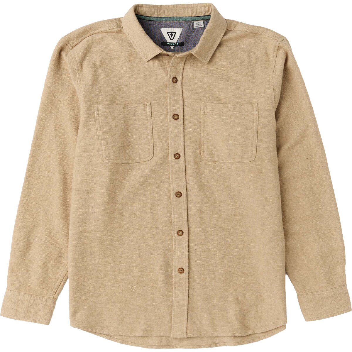 Image of Vissla Polisher Eco Flannel Shirt - Men's Light Khaki, XL