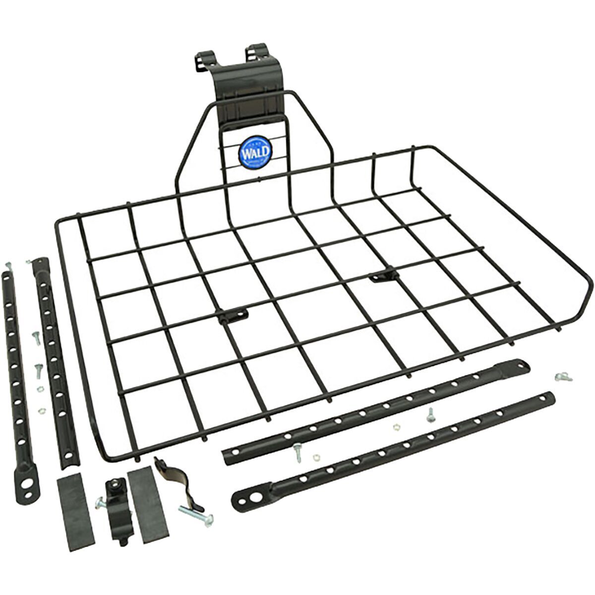 Image of Wald #257Gb Multi-Fit Front Rack Black Pizza Delivery Basket Black, 20-1/2in X 13in X 2in