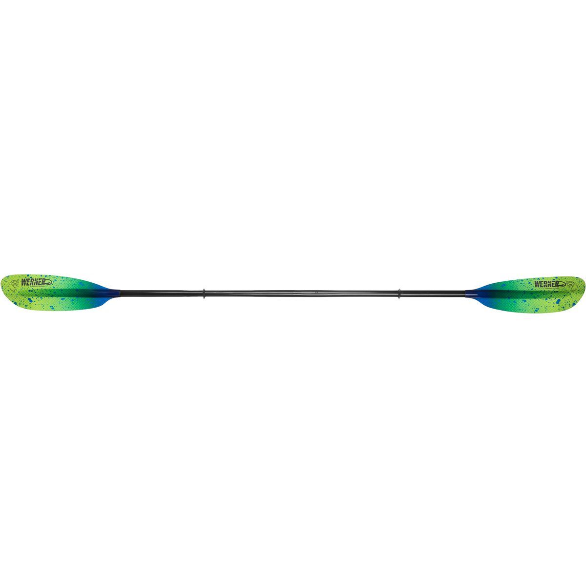 Werner Camano Hooked Fiberglass 2-Piece Paddle - Straight Shaft Catch Lime, Standard,260
