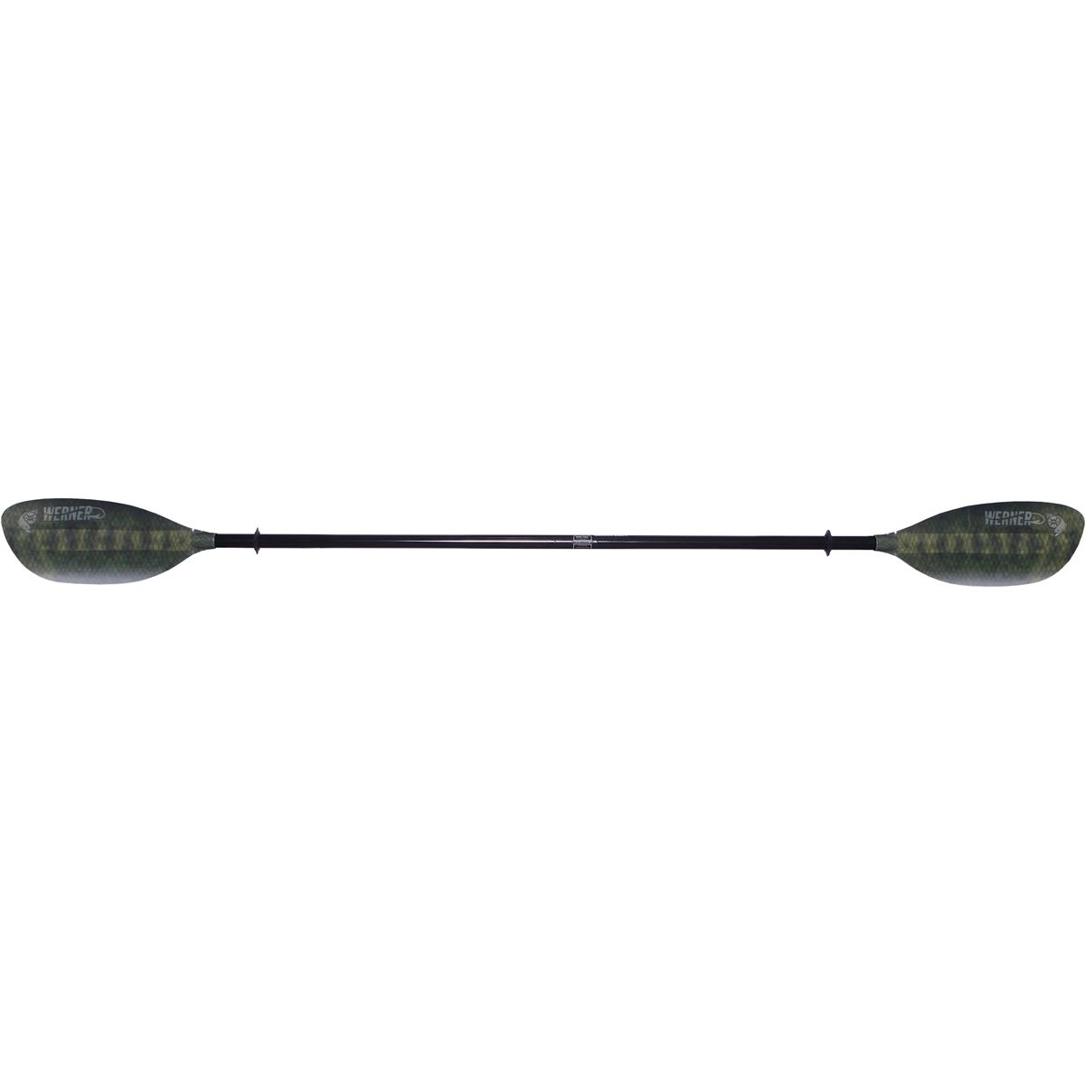 Image of Werner Shuna Hooked Fiberglass 2-Piece Paddle - Straight Shaft Bass Green, Standard,240