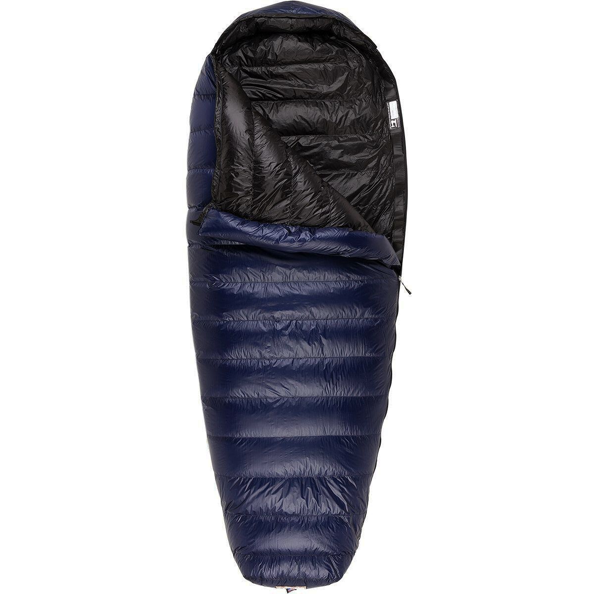 Image of Western Mountaineering TerraLite Sleeping Bag: 25F Down Navy Blue, 6ft/Left Zip