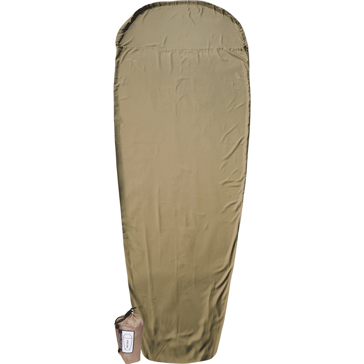 Image of Western Mountaineering Tioga Silk Sleeping Bag Liner Gold, Mummy Long