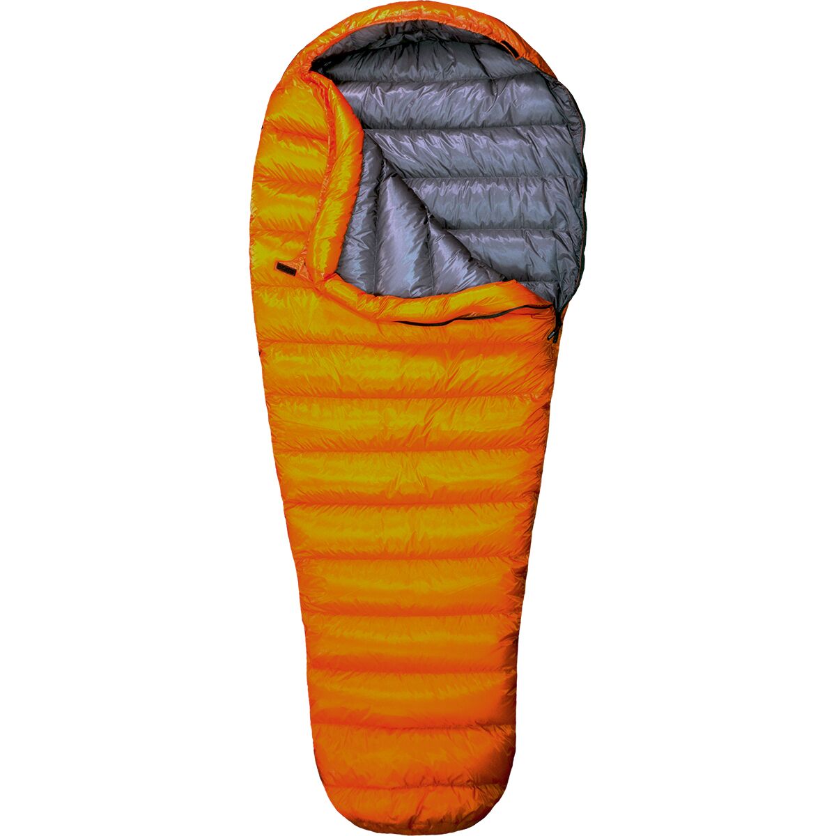 Image of Western Mountaineering Flylite Sleeping Bag: 36F Down Orange/Grey, 6ft/Left Zip