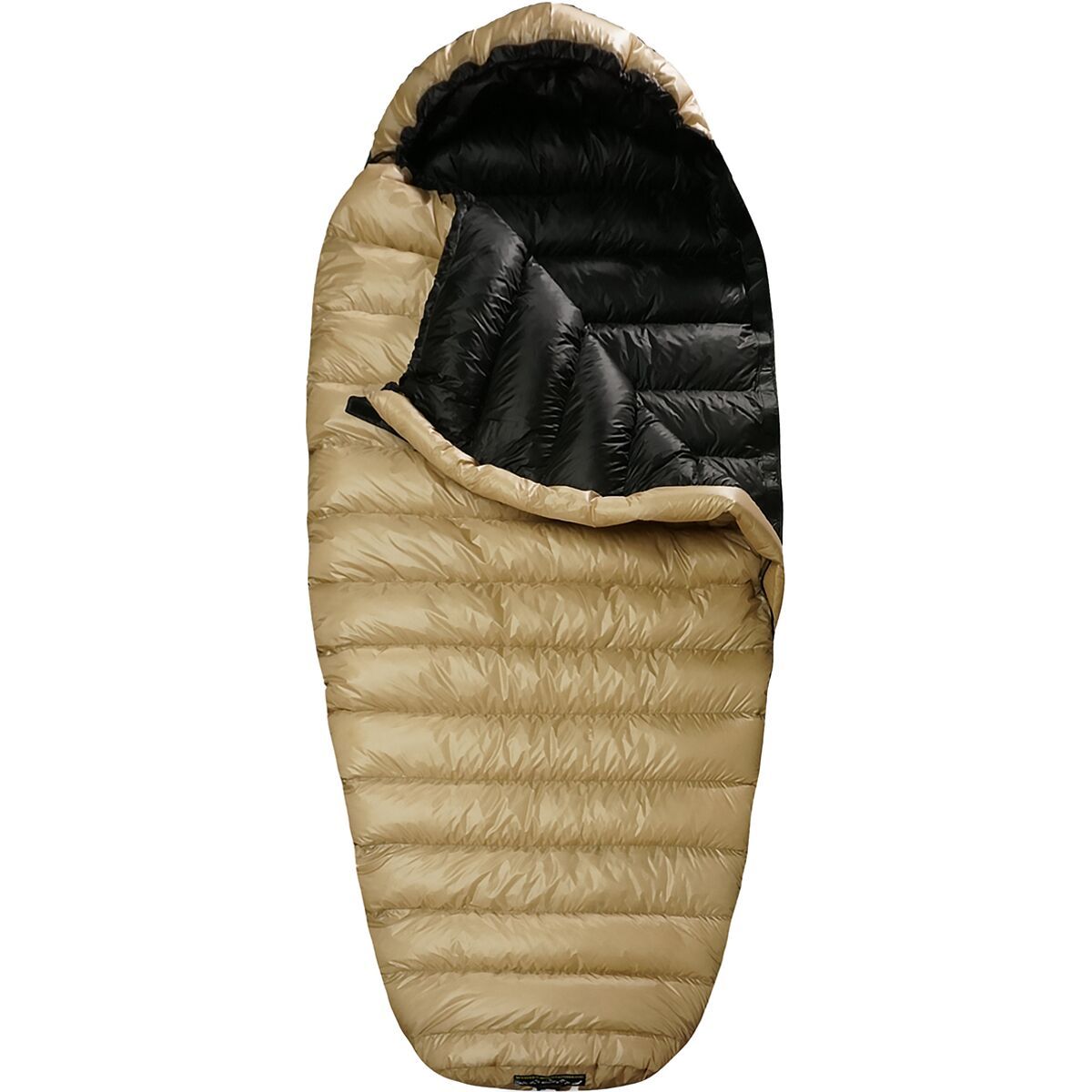 Image of Western Mountaineering Dreamlite Sleeping Bag: 35F Down Sand/Black, 6ft 6in/Right Zip