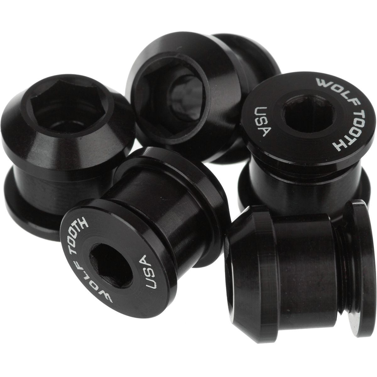 Image of Wolf Tooth Components Chainring Bolts/Nuts for 1x Black, 5-Piece