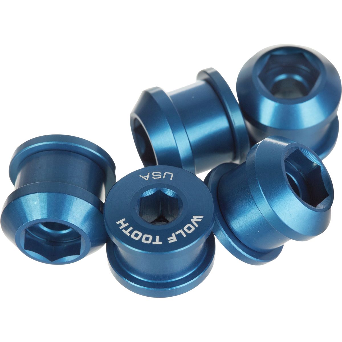 Wolf Tooth Components Wolf Tooth Components Chainring Bolts/Nuts for 1x Blue, 5-Piece