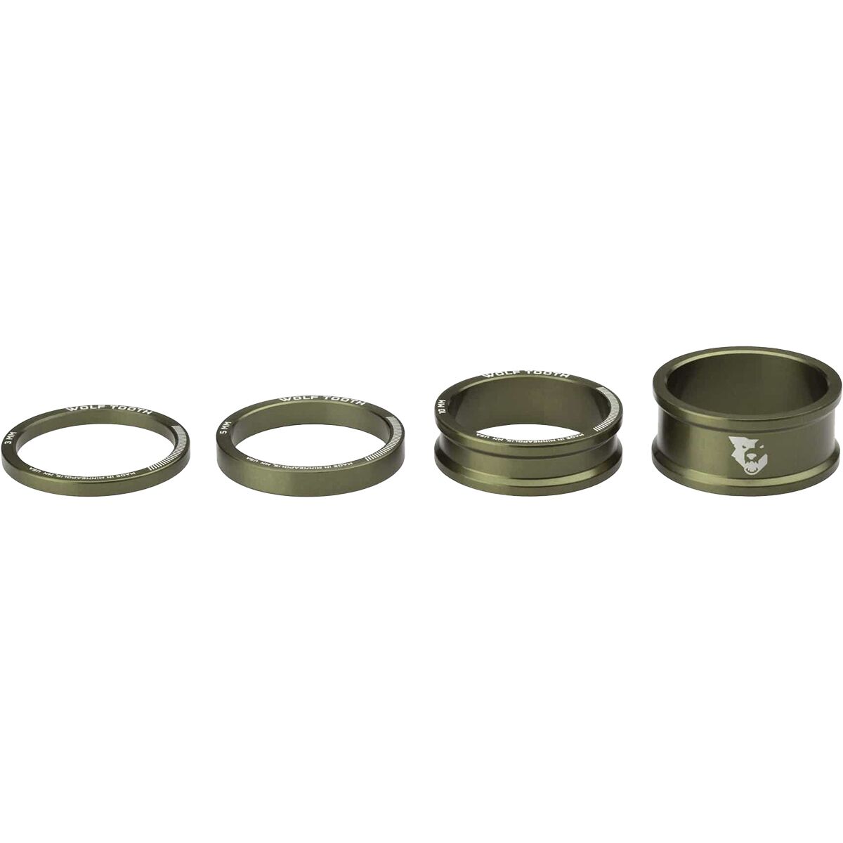 Wolf Tooth Components Wolf Tooth Components Headset Spacer Kit Olive, One Size