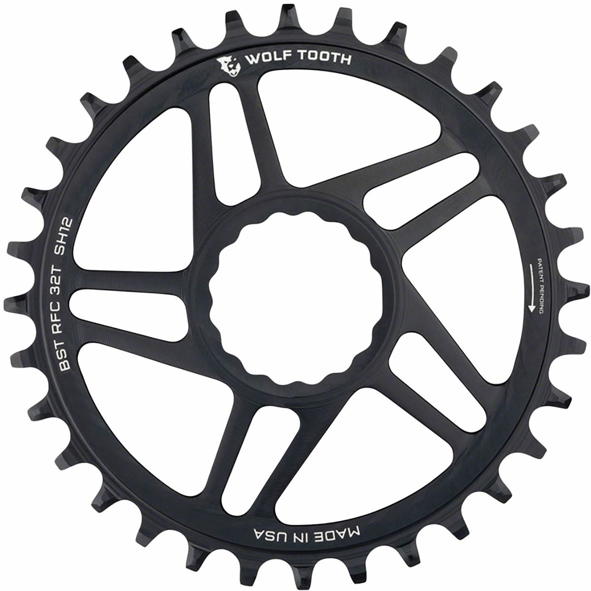 Wolf Tooth Components Wolf Tooth Components Race Face Cinch Chainring for Shimano 12-Speed Black, 32t, 3mm Offset/Boost