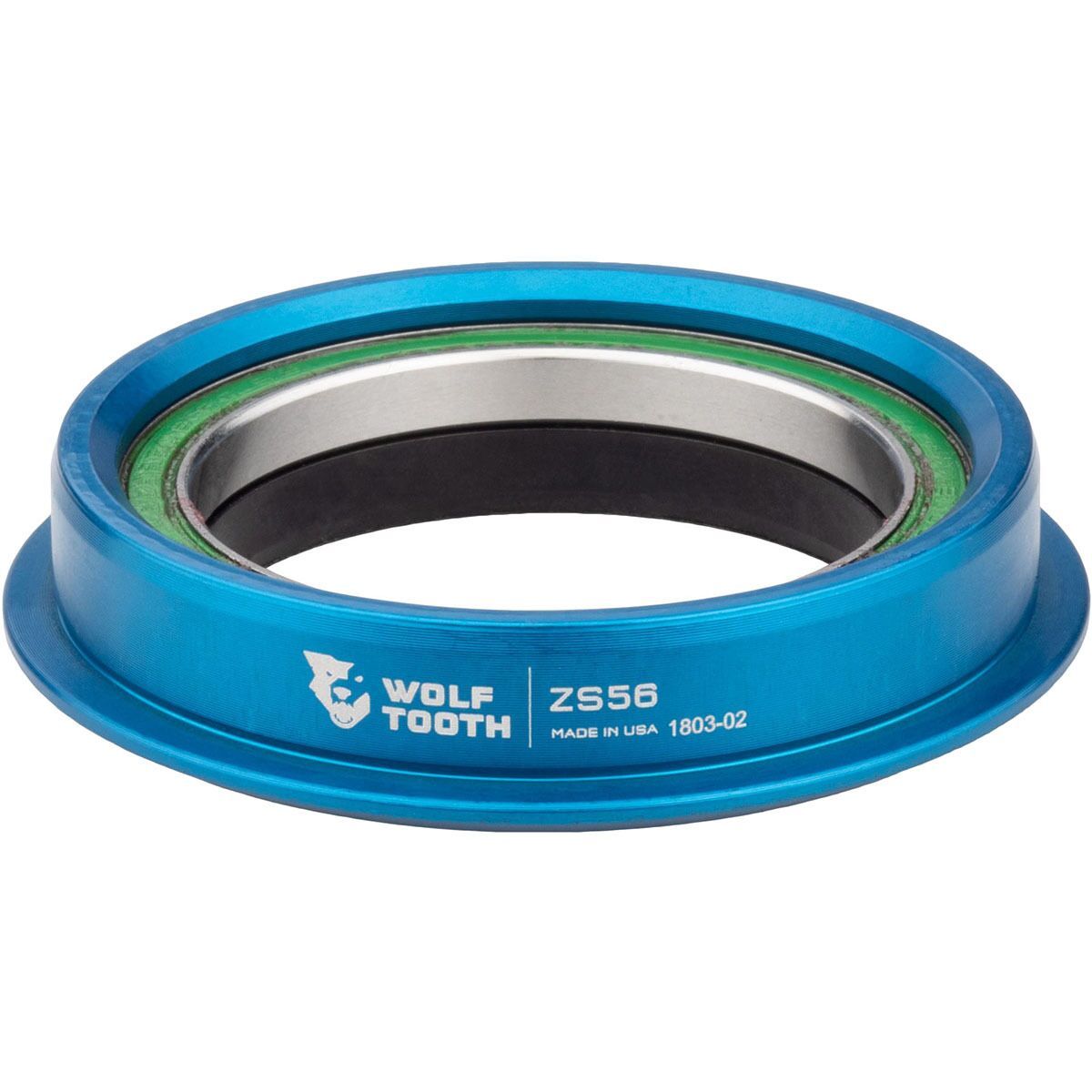 Image of Wolf Tooth Components Premium ZS56/40 Lower Headset Assembly Blue, Stainless Steel, Bearing and Race