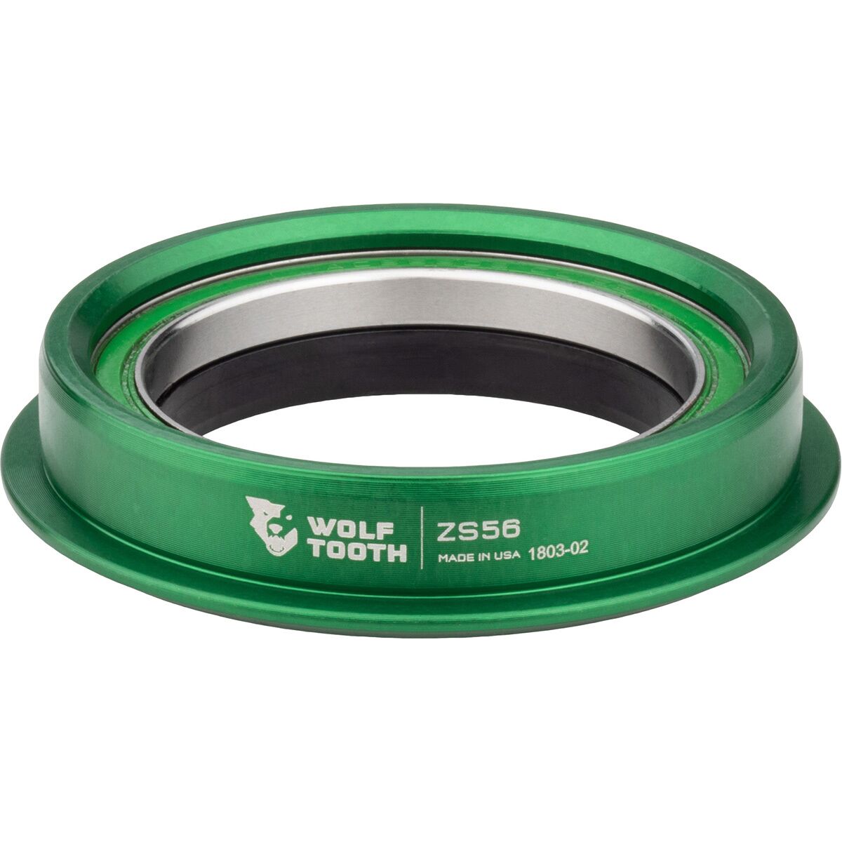 Wolf Tooth Components Wolf Tooth Components Premium ZS56/40 Lower Headset Assembly Green, Stainless Steel, Bearing and Race