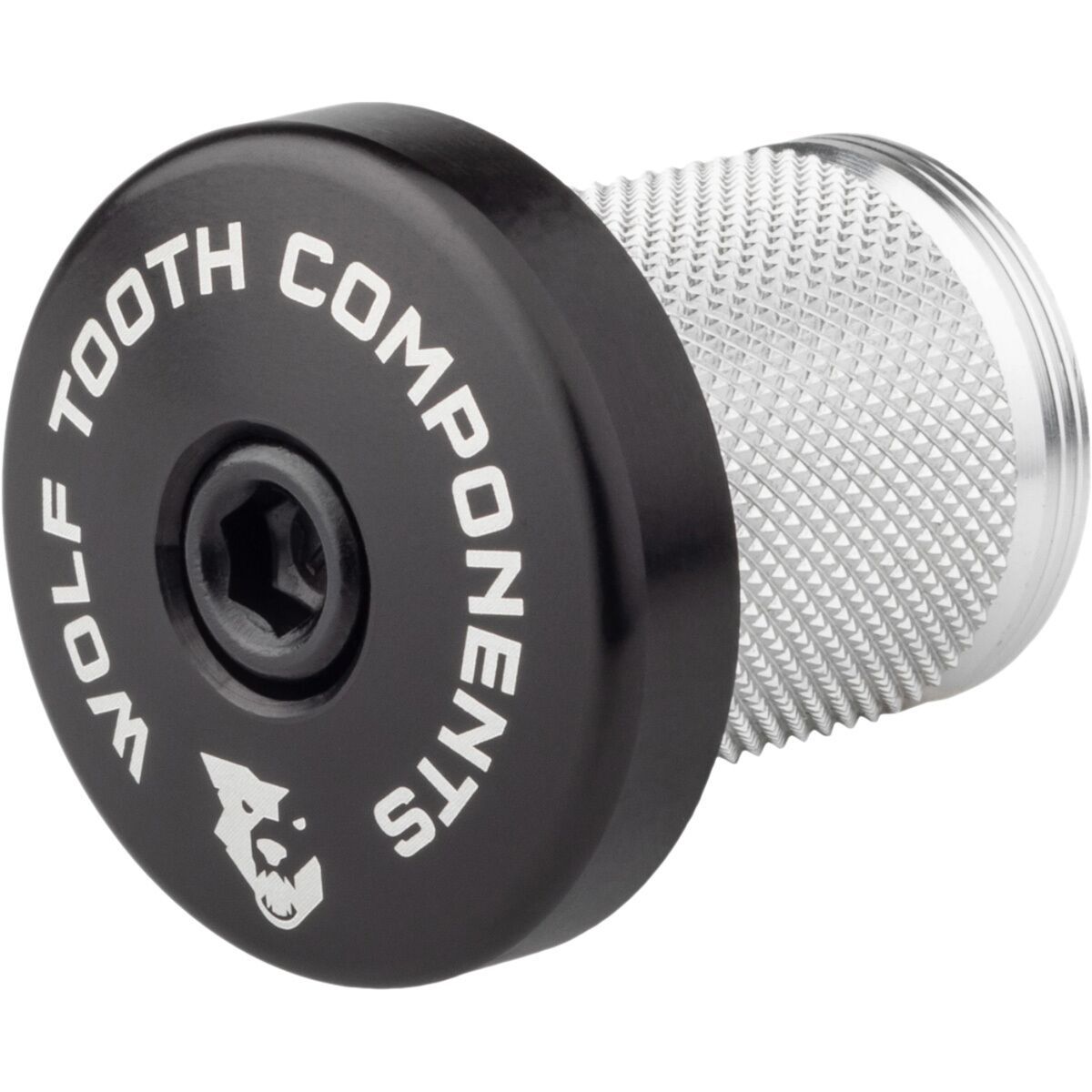 Image of Wolf Tooth Components Compression Plug With Integrated Spacer Stem Cap Black, 1 1/8 Steerer