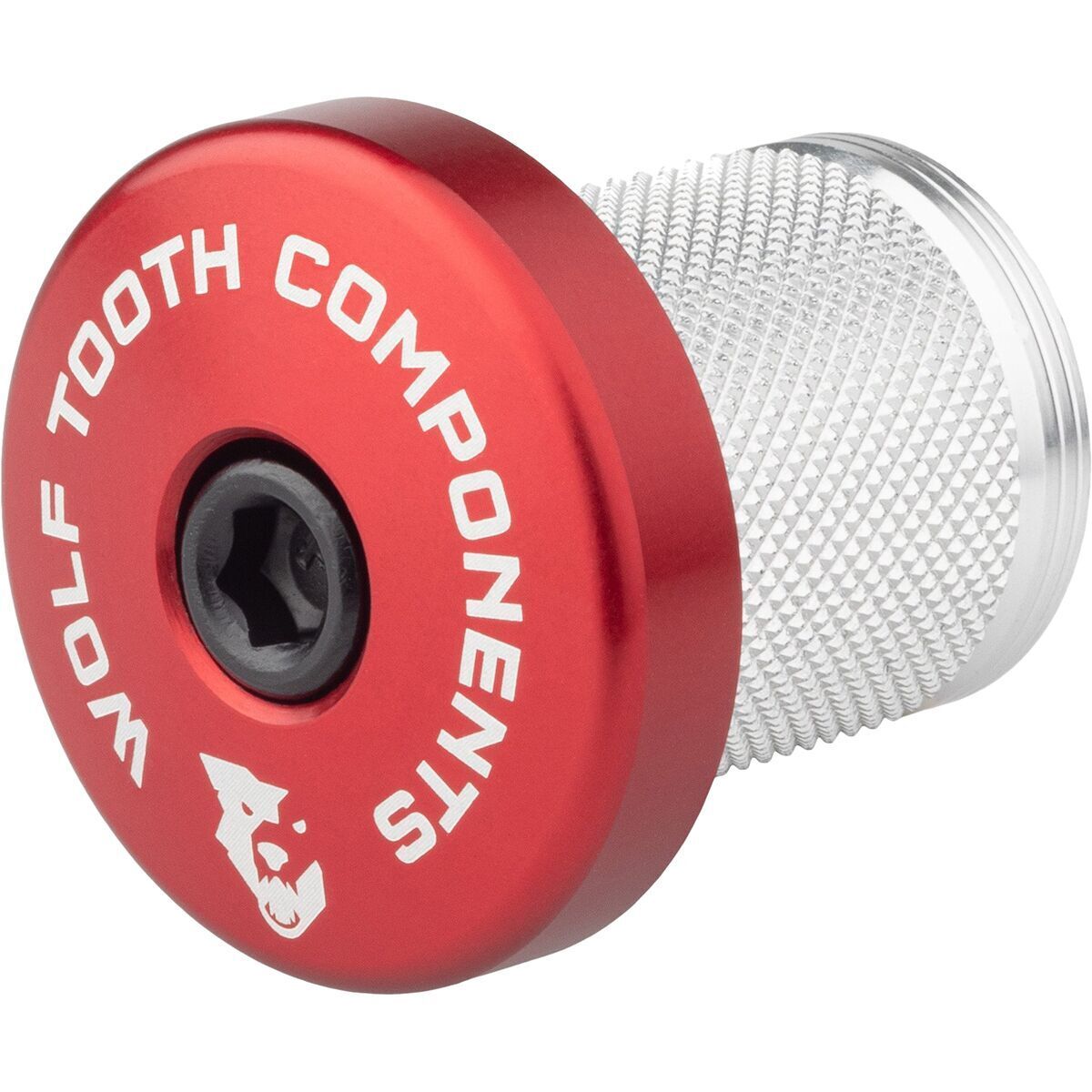 Wolf Tooth Components Wolf Tooth Components Compression Plug With Integrated Spacer Stem Cap Red, 1 1/8 Steerer