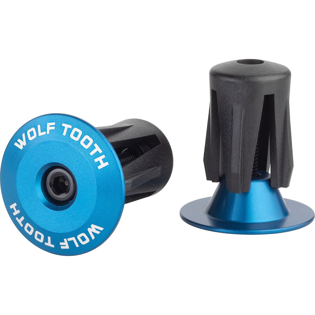 Image of Wolf Tooth Components Alloy Bar Ends Blue, One Size