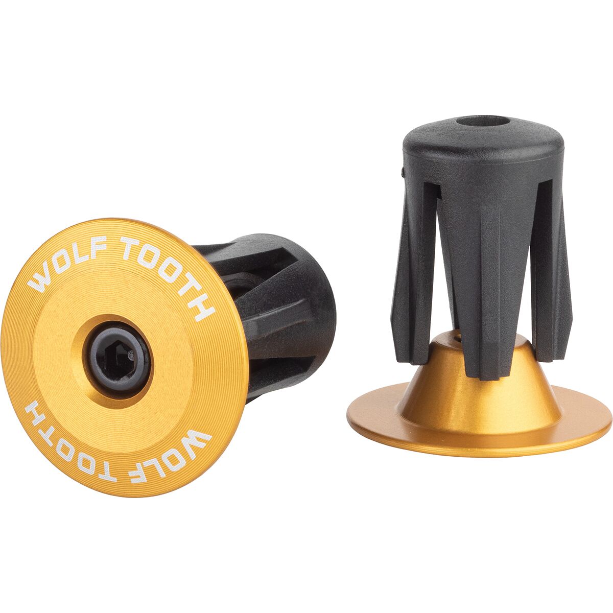 Image of Wolf Tooth Components Alloy Bar Ends Gold, One Size