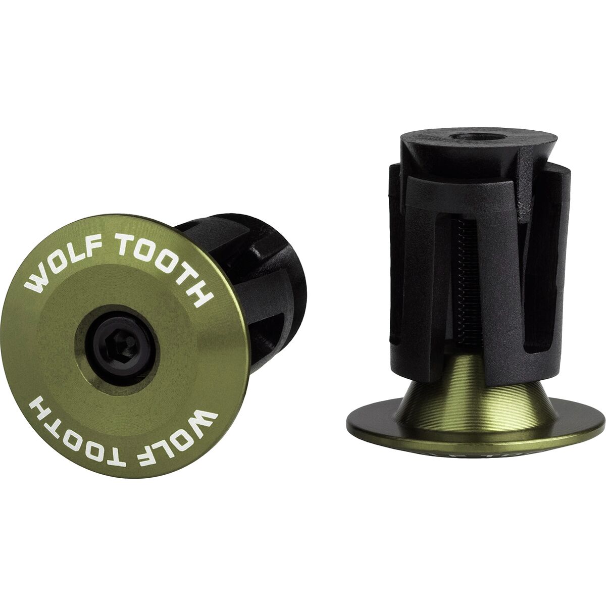 Image of Wolf Tooth Components Alloy Bar Ends Olive, One Size