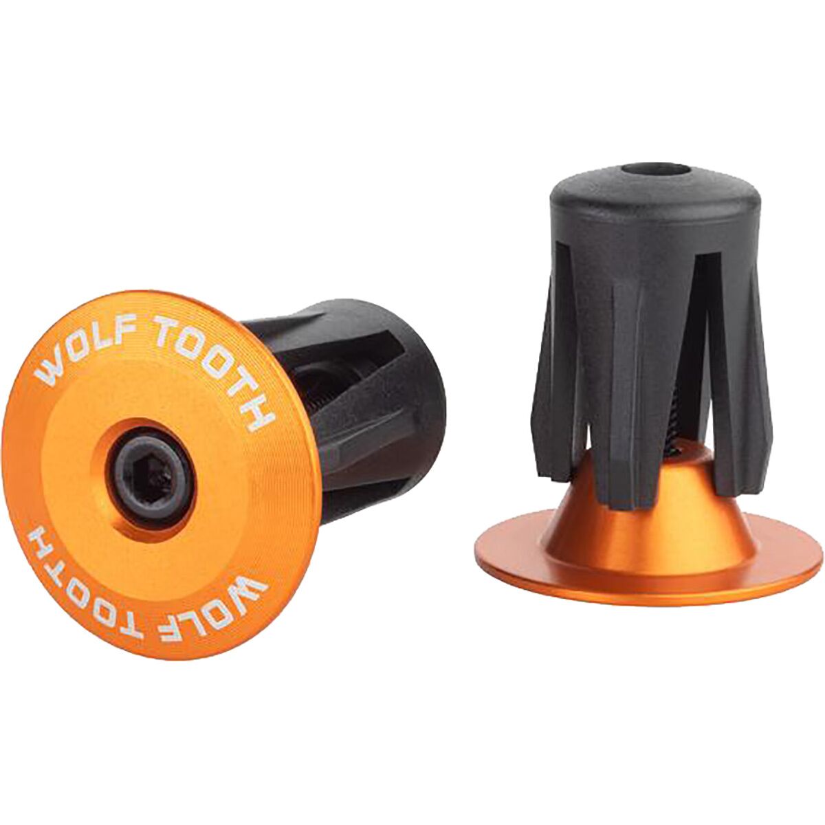 Image of Wolf Tooth Components Alloy Bar Ends Orange, One Size